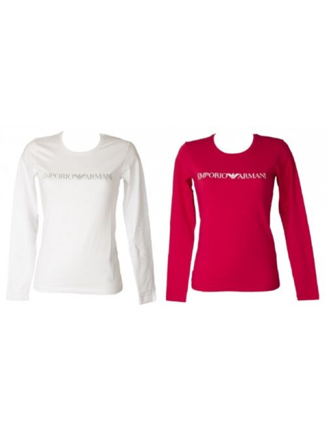 T-shirt donna EMPORIO ARMANI manica lunga girocollo maglia con logo articolo 163