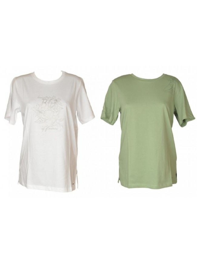 T-shirt donna F.LLI CAMPAGNOLO maglia mezza manica girocollo con spacchi lateral