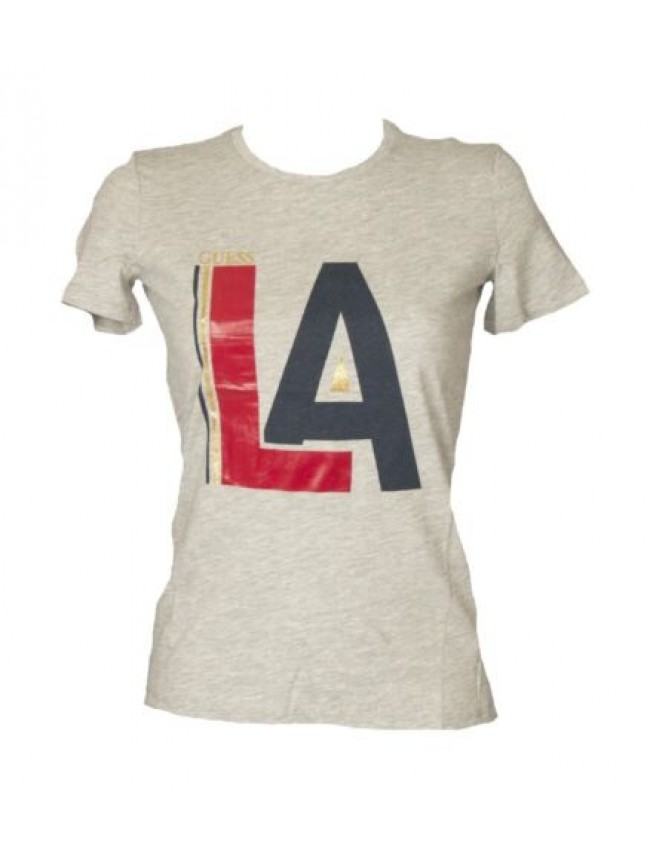 T-shirt donna GUESS maglietta manica corta girocollo con logo cotone articolo Q2
