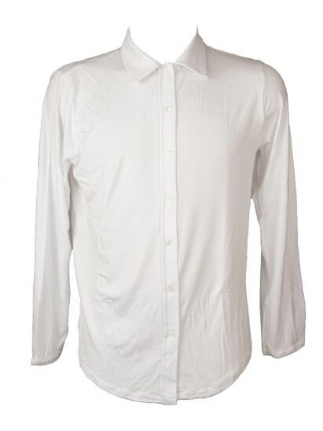 T-shirt donna RAGNO manica lunga maglia camicia aperta davanti con bottoni colle