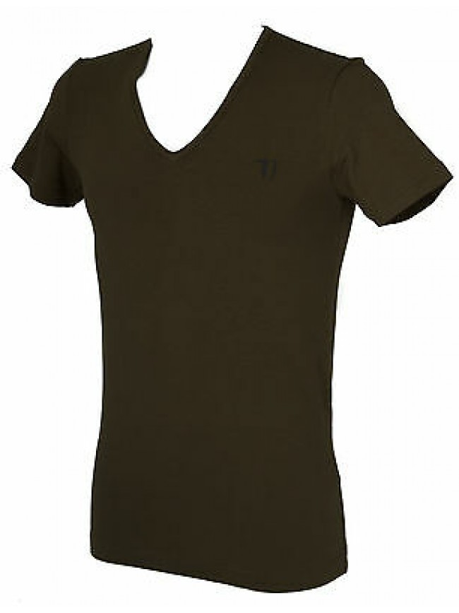 T-shirt maglietta V uomo TRUSSARDI JEANS art. TR000W taglia S colore 231 FELCE