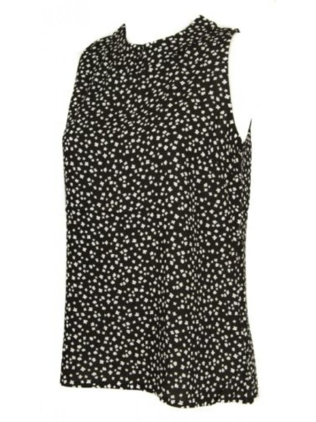 T-shirt maglietta donna con collo a polo senza maniche viscosa RAGNO articolo 70