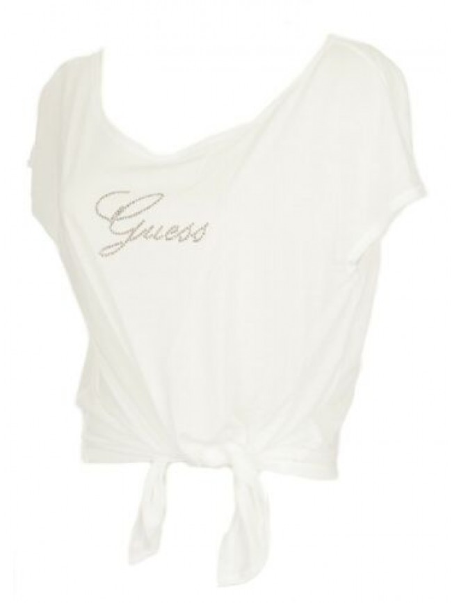 T-shirt maglietta donna senza maniche legata in vita GUESS articolo FK7D29 JER14