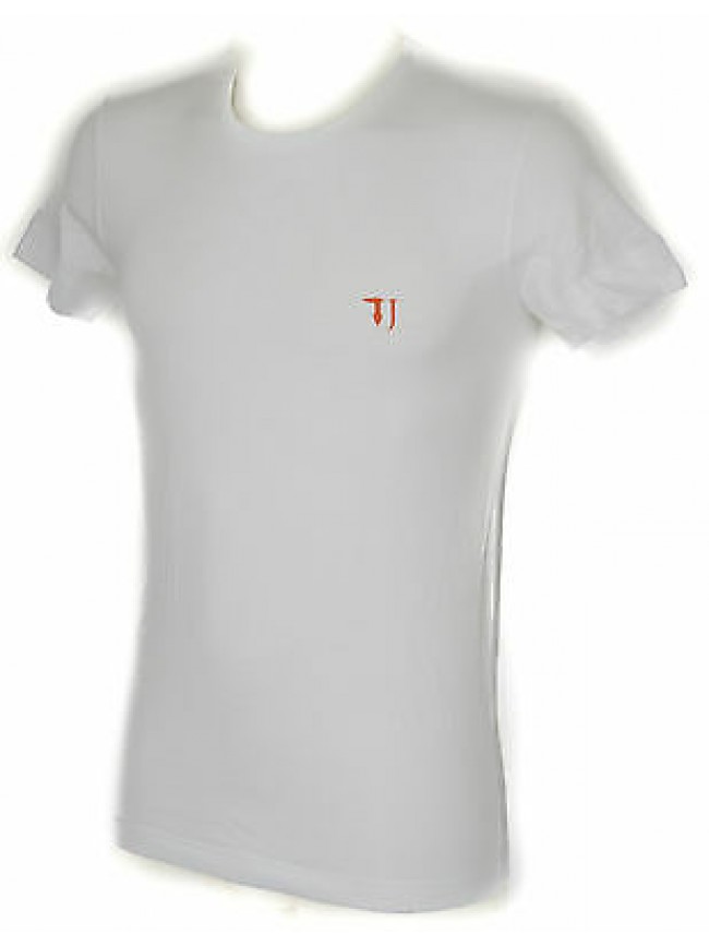 T-shirt maglietta giro uomo TRUSSARDI JEANS a. TR0027 taglia S col. 010 BIANCO