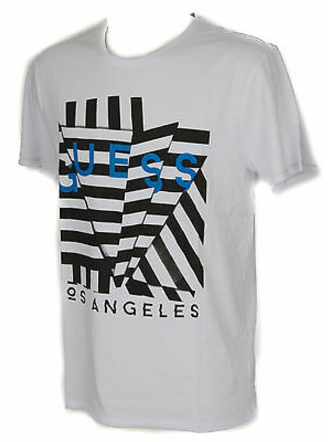 T-shirt maglietta girocollo uomo GUESS a. M61I18 taglia L col. A009 BIANCO WHITE