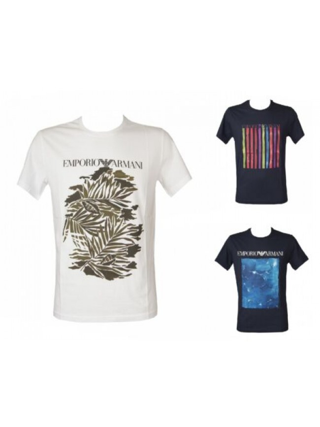 T-shirt maglietta uomo con stampa girocollo manica corta linea morbida cotone EM