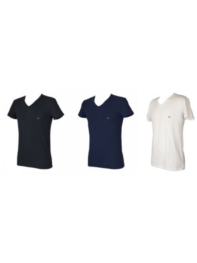 T-shirt maglietta uomo scollo V manica corta cotone elasticizzata EMPORIO ARMANI