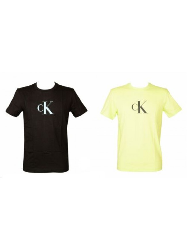 T-shirt uomo CK CALVIN KLEIN manica corta girocollo con stampa logo davanti puro
