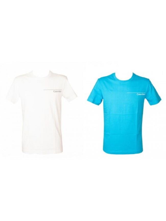 T-shirt uomo CK CALVIN KLEIN manica corta girocollo con stampa logo puro cotone 