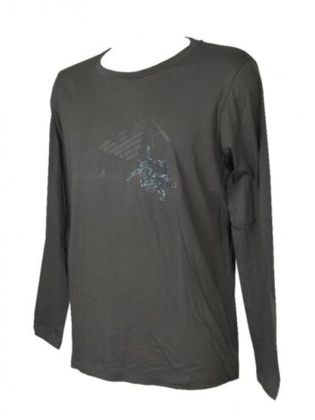 T shirt uomo EMPORIO ARMANI SWIMWEAR maglia manica lunga scollo barca cotone art