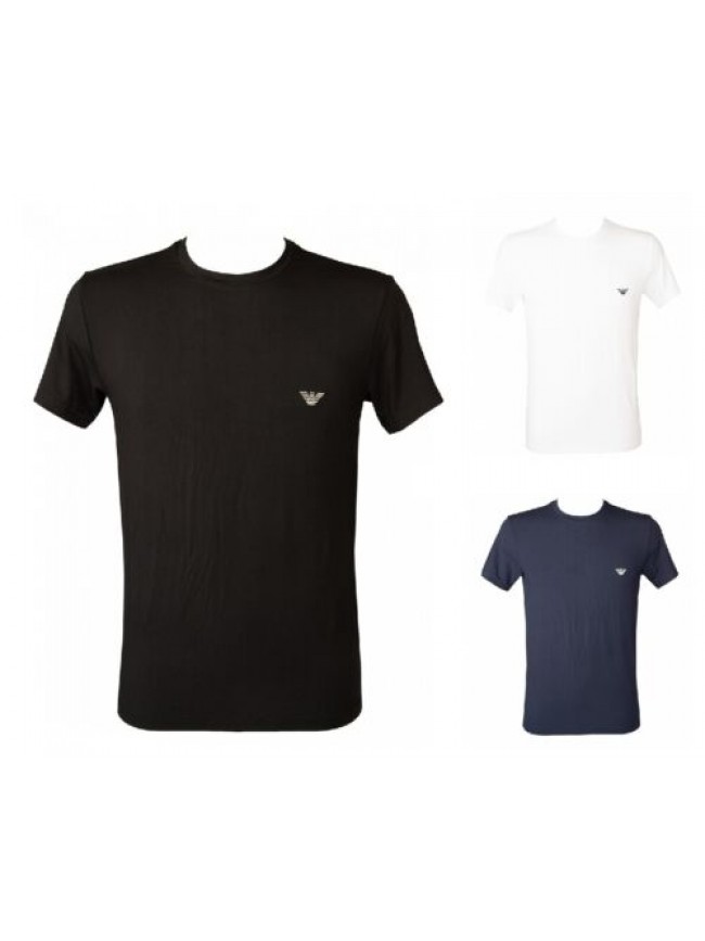 T-shirt uomo EMPORIO ARMANI maglia mezza manica girocollo con logo ricamato tess
