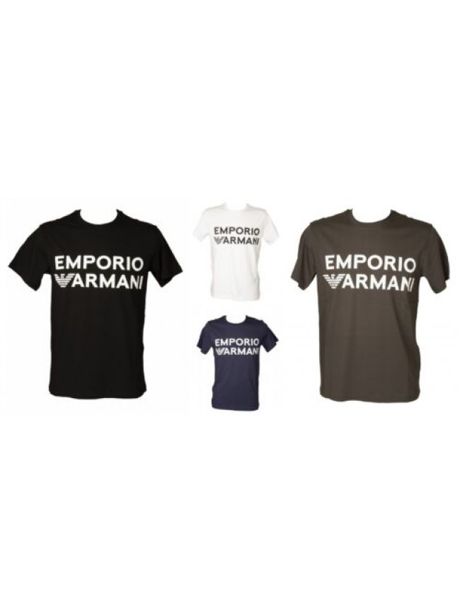 T-shirt uomo EMPORIO ARMANI maglia mezza manica girocollo con logo stampato puro