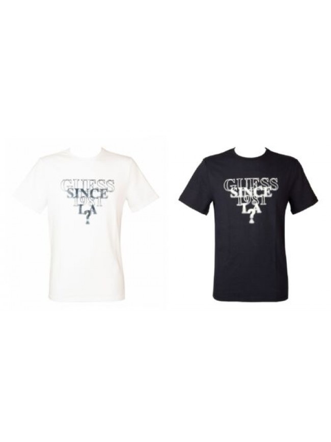 T-shirt uomo GUESS manica corta girocollo con stampa slim fit cotone elasticizza