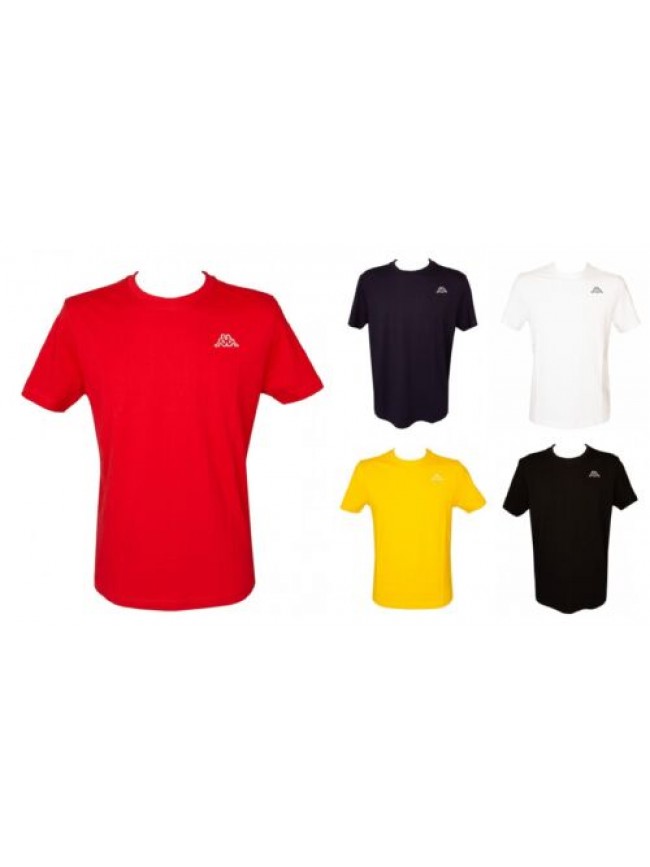 T-shirt uomo KAPPA manica corta girocollo slim fit con logo ricamato puro cotone