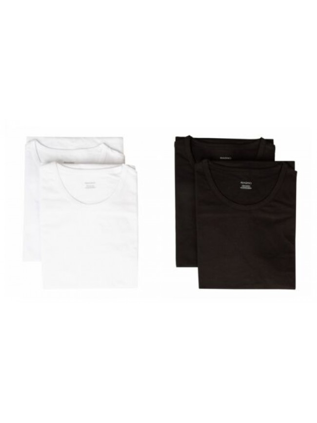 T-shirt uomo RAGNO manica corta paricollo bordino basso confezione 2 capi eco co