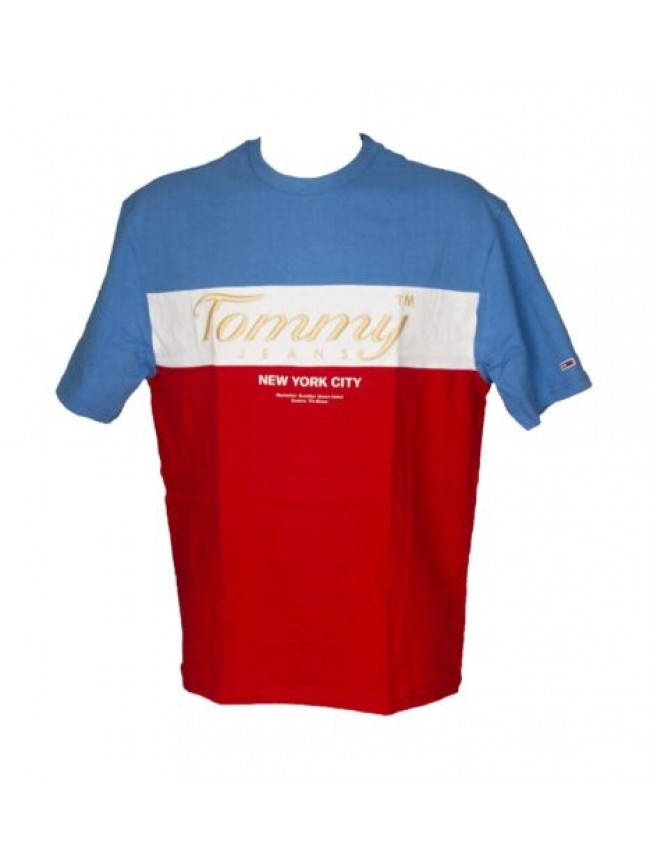 T-shirt uomo TH TOMMY HILFIGER JEANS manica corta girocollo logo ricamato puro c