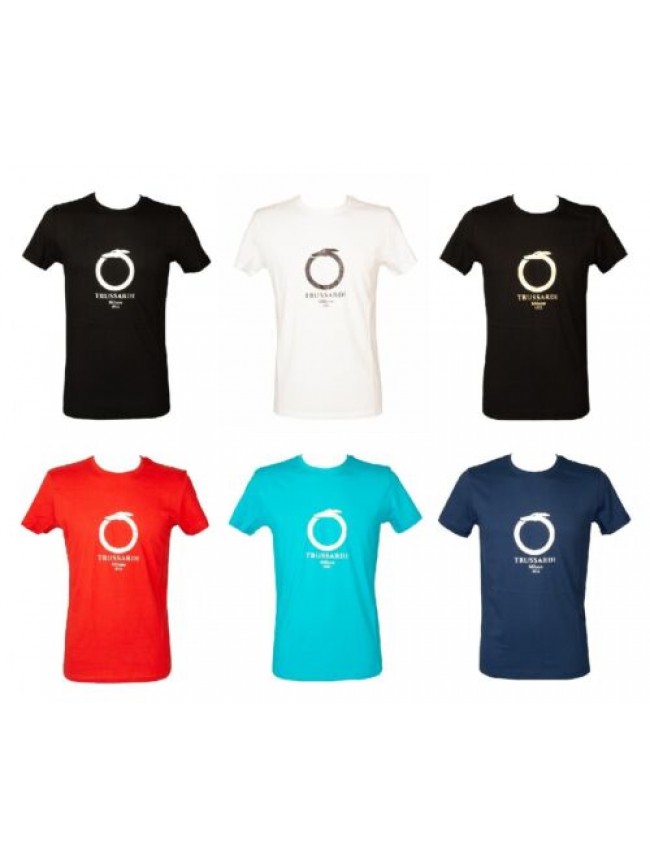 T-shirt uomo TRUSSARDI manica corta girocollo con logo stampato puro cotone arti