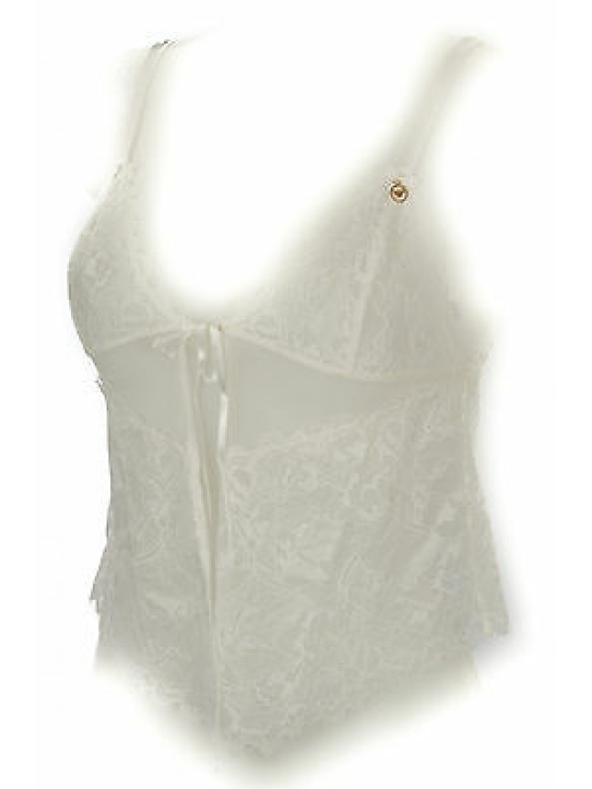 Top canottiera pizzo donna EMPORIO ARMANI 163684 6P233 taglia M col. 00011 PANNA