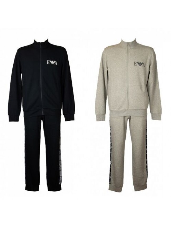 Tuta uomo EMPORIO ARMANI completo giacca aperta con zip pantaloni con polsino co