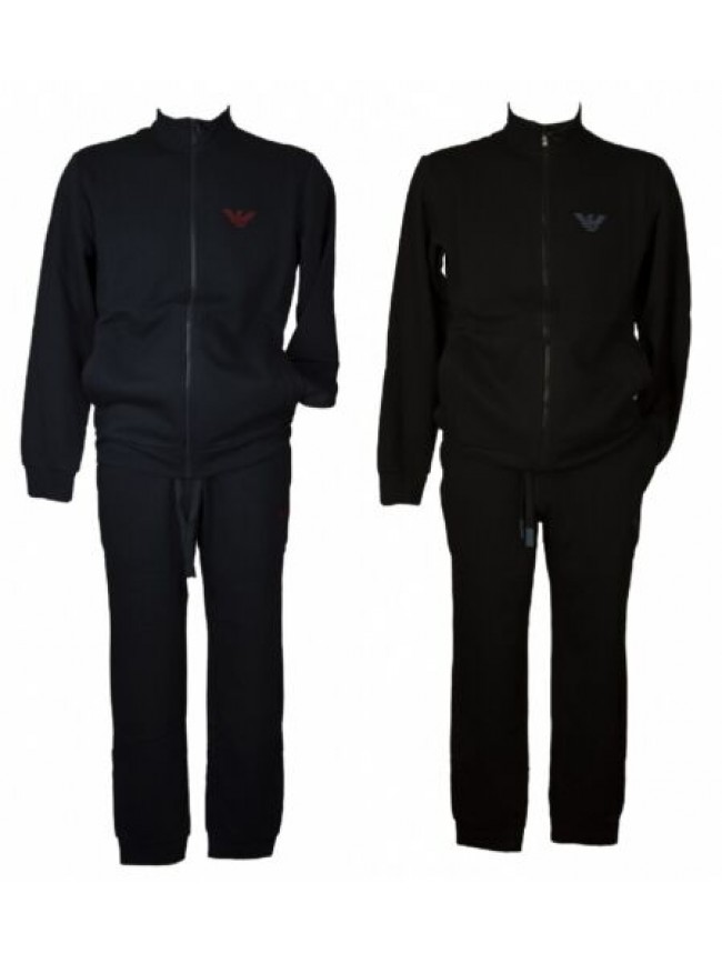 Tuta uomo completo EMPORIO ARMANI felpa con zip e pantaloni con polsino felpata 