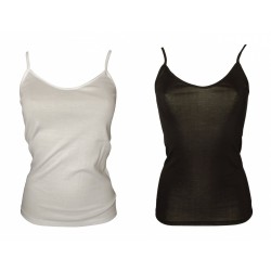 Canottiera top laccino donna camiciola cotone filo di scozia RAGNO articolo 02819E NATURAL IPOALL TOP