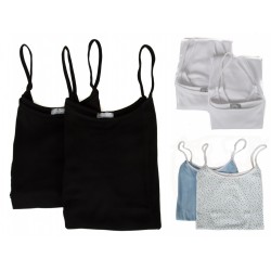 Confezione 2 canottiere top laccino donna cotone camiciola bipack RAGNO articolo 07244E BIO SOFT TOP