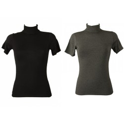 Maglia donna dolcevita ciclista mezza manica RAGNO collo alto calda viscosa sottogiacca articolo 076627 T -SOFT MC COLLO ALTO