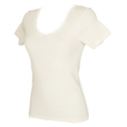 Camiciola donna manica corta lana merino e seta RAGNO articolo 078457