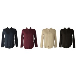Maglia donna RAGNO a camicia aperta davanti con colletto e bottoni winter eco viscosa articolo 70121M