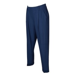 Pantalone lungo donna baggy in felpa di viscosa con risvolto piu pinces RAGNO articolo 70694W