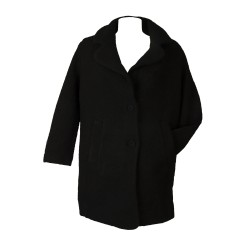 Cappotto donna RAGNO corto con bottoni giacca cappottino lana cotta con collo sciallato e tasche articolo D045KW LANINO COCOON