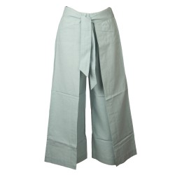 Pantalone lungo donna RAGNO pantaloni comfort cotone e lino gamba larga estivo fresco elastico in vita articolo D514P2