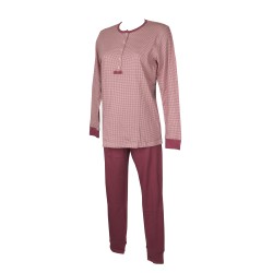Pigiama invernale RAGNO donna manica lunga cotone interlock caldo cotone serafino articolo DA49NU