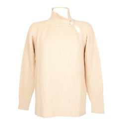 Maglia donna RAGNO con colletto manica lunga finezza 7 con bottone lato winter cotton e soft wool articolo DI97MK