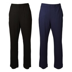 Pantalone donna RAGNO lungo elastico in vita tasche laterali morbidi in viscosa articolo DQ15PP