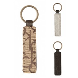 Portachiavi CK CALVIN KLEIN in pelle e tessuto logato con anello articolo KM1035 cm 12 x 2.5 x 1