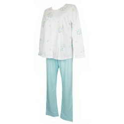 Pigiama donna aperto con bottoni manica lunga cotone RAGNO articolo N14202