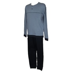 Pigiama uomo cotone interlock manica lunga collo serafino RAGNO articolo N25031