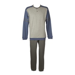 Pigiama uomo cotone interlock manica lunga collo serafino RAGNO SPORT articolo N26121