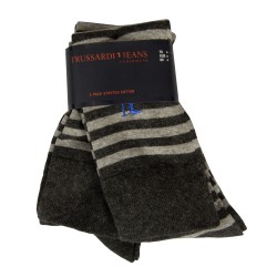 Bipack calza sottoginocchio confezione 2 calze uomo calzini stretch cotton TRUSSARDI JEANS articolo TR017S