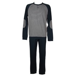 Pigiama uomo cotone e viscosa manica lunga pantalone lungo collo serafino RAGNO SPORT articolo U085N1