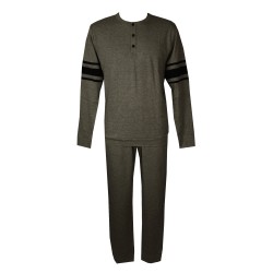 Pigiama uomo cotone e viscosa manica lunga pantalone lungo collo serafino RAGNO SPORT articolo U158N1