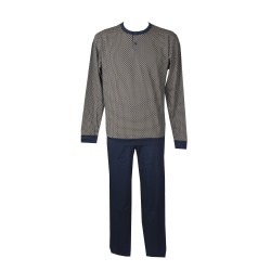 Pigiama uomo cotone estivo manica lunga collo serafino con polsini RAGNO articolo U318N1