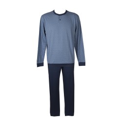 Pigiama uomo cotone estivo manica lunga collo serafino con polsini RAGNO articolo U319N1