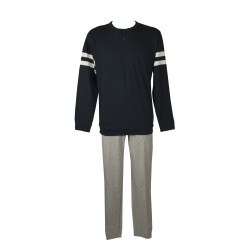 Pigiama uomo cotone estivo manica lunga collo serafino con polsini RAGNO SPORT articolo U323N1