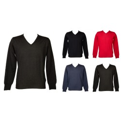 Maglia pullover uomo  RAGNO scollo V manica lunga pura lana merino extra fine articolo U545M2 Made in Italy