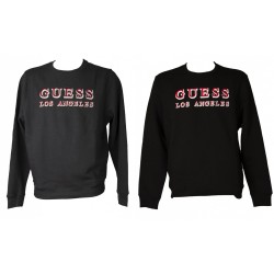 Felpa uomo GUESS maglia manica lunga girocollo invernale con logo ricamato articolo X1RQ30K9JY3